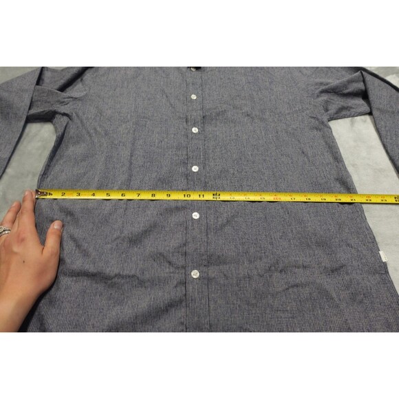 Julian & Mark Men's Size L Navy Blue Soft Textured Slub Shirt NWT - Picture 3 of 8